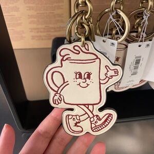 Coach Cream and Brown Tote Bag Charm